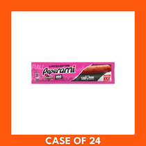 Peperami Doritos BBQ X 24 24-pack box — red retail carton with Peperami and Doritos logos and a bold 'BBQ' flavor label showing it contains 24 individual snack bags