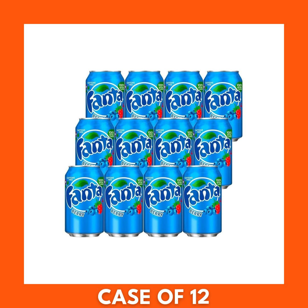 Fanta Berry 12 x 355ml — 12-pack of purple berry-flavored soda cans with branded Fanta logo