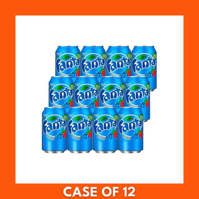 Fanta Berry 12 x 355ml — 12-pack of purple berry-flavored soda cans with branded Fanta logo