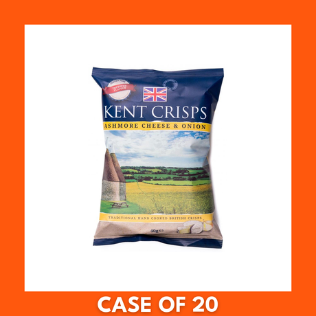 Ten-pack of Kent Crisps Ashmore Cheese and Onion (150g each) — bulk snack multipack of cheese & onion crisps for sharing