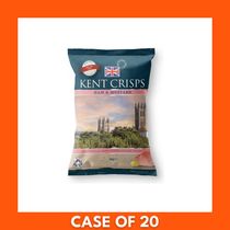Kent Crisps Ham and Mustard 40g x 20 multipack — front-facing packaging showing the brand logo and ham-and-mustard imagery
