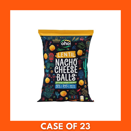 Oho Lentil Crisps with Nacho Cheese Balls 1 x 100g