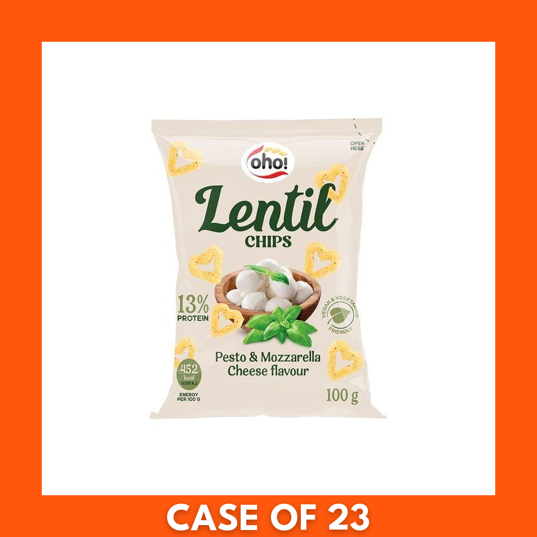 Oho Lentil Crisps with Pesto and Mozzarella 1 x 100g