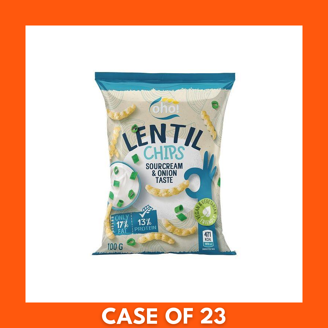 Oho Lentil Crisps with Sour Cream and Onion 1 x 100g