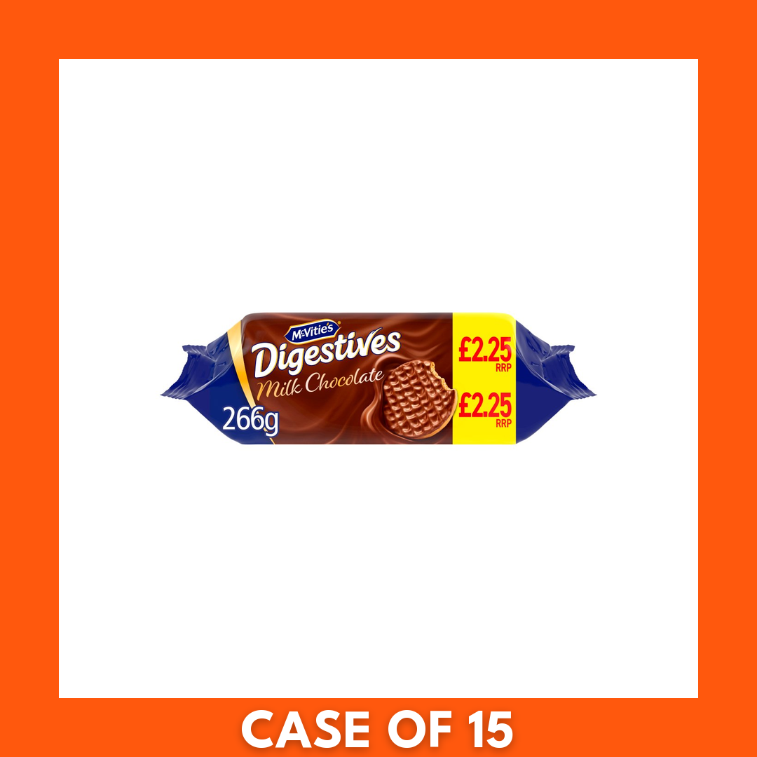 McVities Digestive Milk Chocolate PMP £2.25 - 1 x 266g
