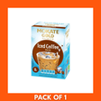 Front-facing Mokate Gold Premium Mocha Iced Coffee can with gold-and-brown label visible, chilled condensation on the surface and the product name readable