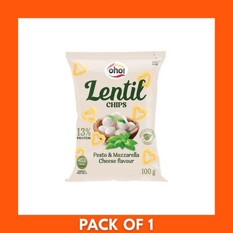 Oho Lentil Crisps with Pesto and Mozzarella 1 x 100g