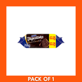 McVities Digestive Dark Chocolate biscuits 266g pack — single 1 x 266g packet, PMP £2.25