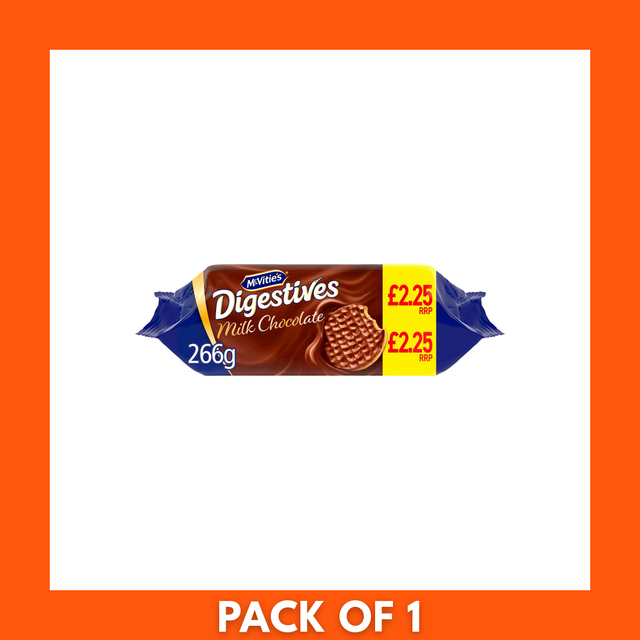 McVities Digestive Milk Chocolate PMP £2.25 - 1 x 266g