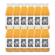 A bottle of Pressuice Apple-Mango Juice with fresh apples and mangoes beside it.