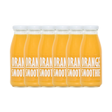 Bottle of Pressuice Orange Smoothie 240ml displayed on a wooden table