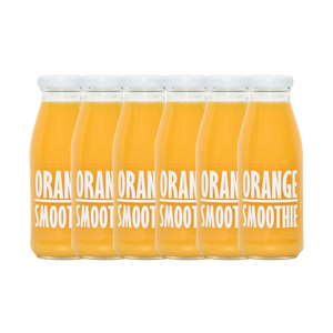 Bottle of Pressuice Orange Smoothie 240ml displayed on a wooden table