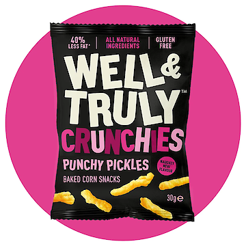 Product image of Well & Truly Crunchies Punchy Pickle 10 x 30g by Well & Truly