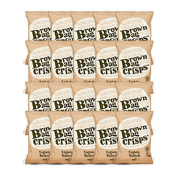 Product image of Brown Bag Crisps Lightly Salted 20 x 40g by Brown Bag Crisps