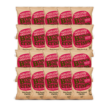 Product image of Brown Bag Crisps Oak Smoked Chilli 20 x 40g by Brown Bag Crisps