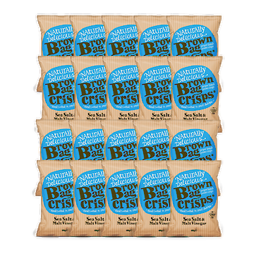 Product image of Brown Bag Crisps Sea Salt and Malt Vinegar 20 x 40g by Brown Bag Crisps