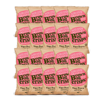 Product image of Brown Bag Crisps Tiger Prawn Chili & Lime 20 x 40g by Brown Bag Crisps