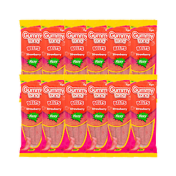 Product image of Gummy Land Strawberry Fizzy Belts Sweets 12 x 150g by Gummy Land