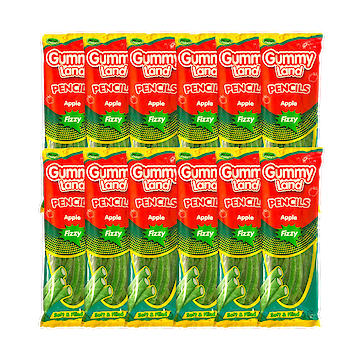 Product image of Gummy Land Fizzy Apple Pencils Sweets 150g (Case of 12) by Gummy Land