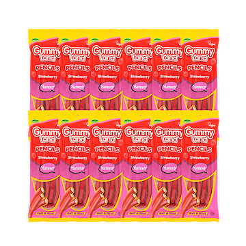 Product image of Gummy Land Pencils Strawberry Sweets 150g (Case of 12) by Gummy Land