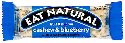Product image of Cashew and Blueberry with a Yoghurt Coating Fruit & Nut Bar by Eat Natural