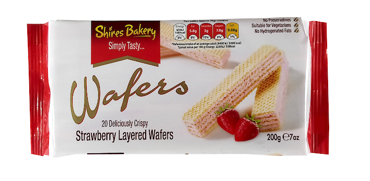 Product image of Strawberry wafers by Shires Bakery